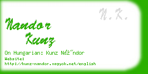 nandor kunz business card